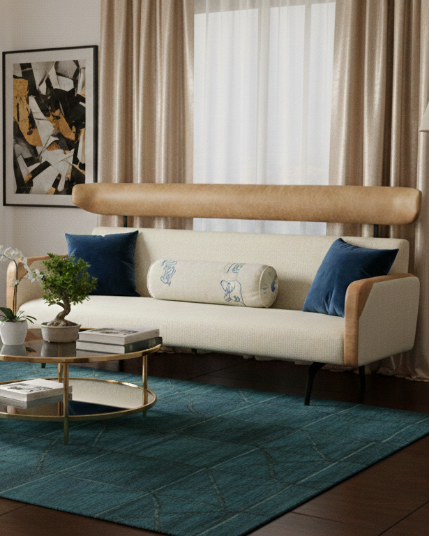 Asan Sofa High Back with Leather