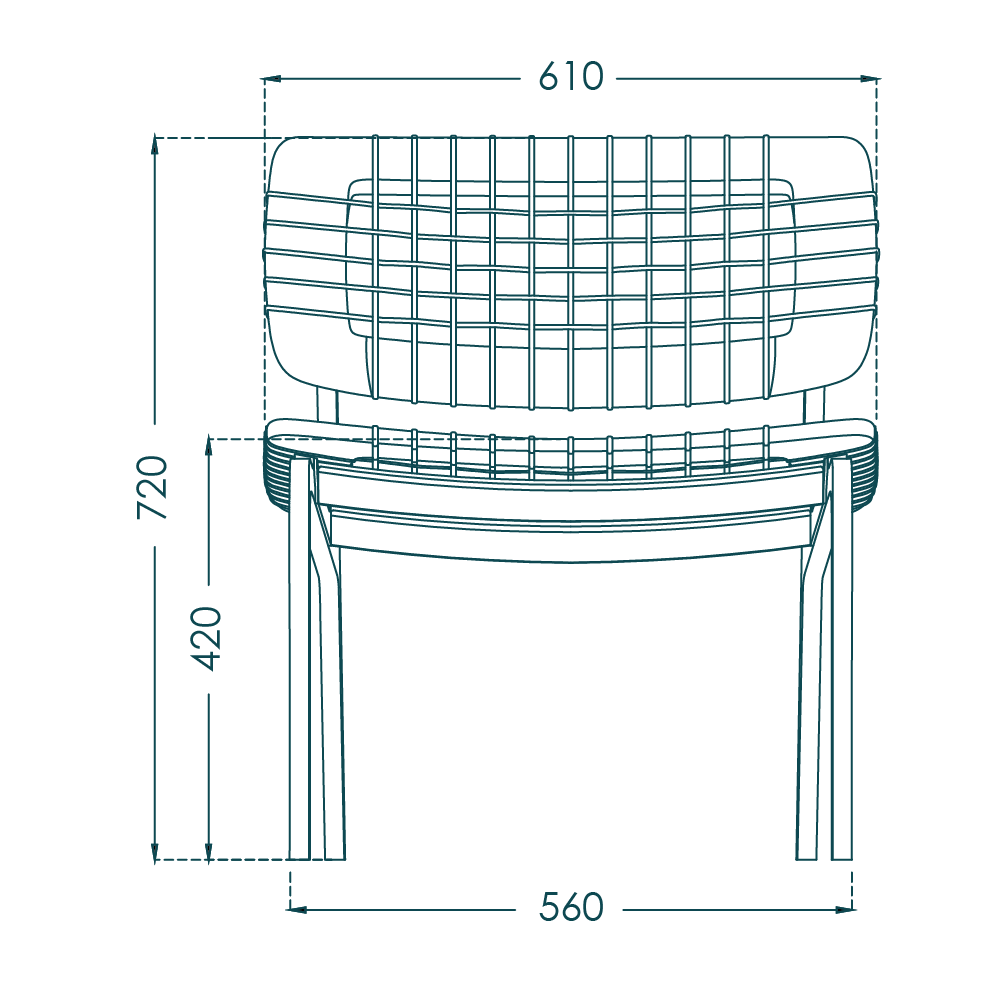 Asan Chair Leather Weave - drawing 1