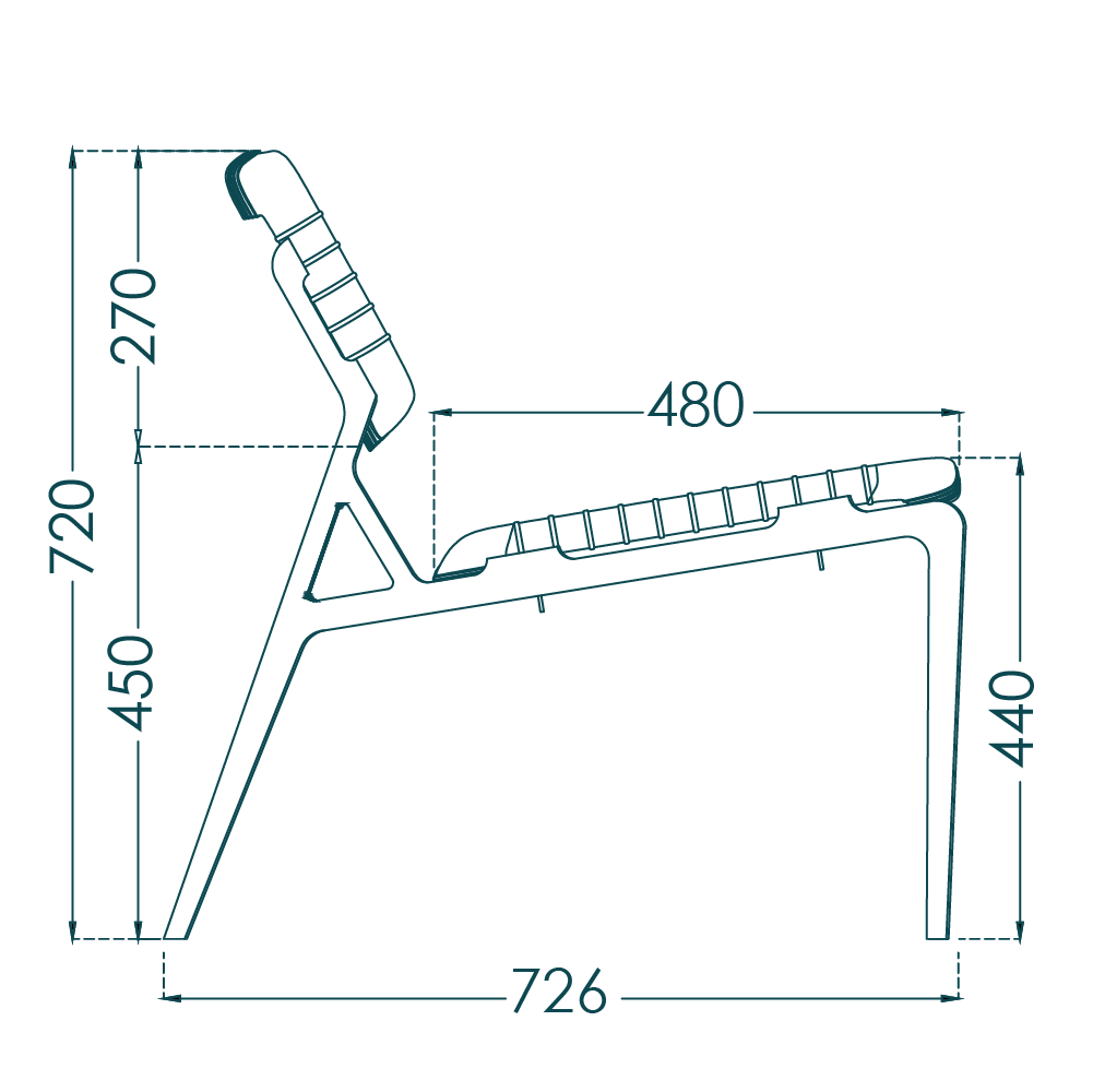 Asan Chair Leather Weave - drawing 2