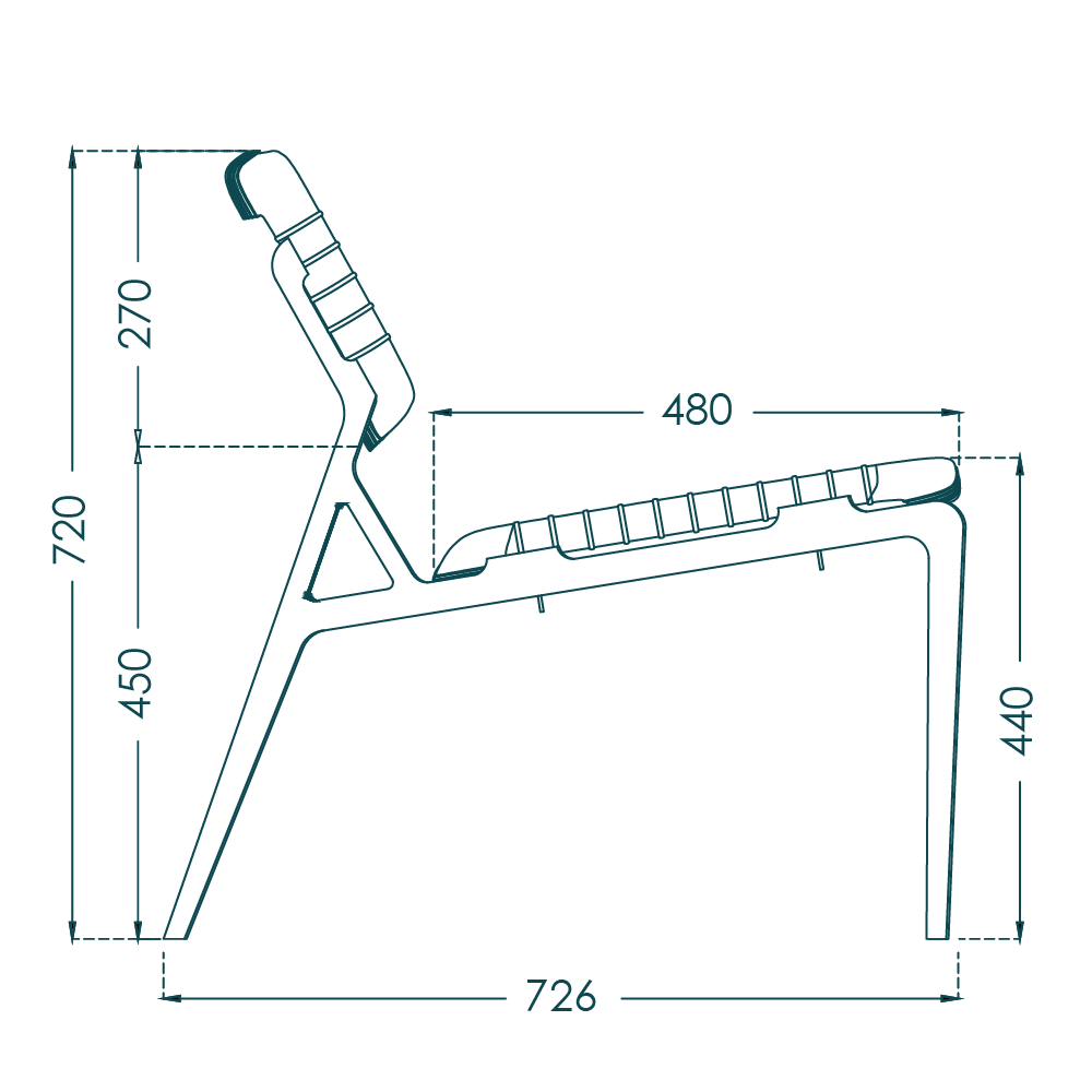 Asan Chair Leather Weave - drawing 2
