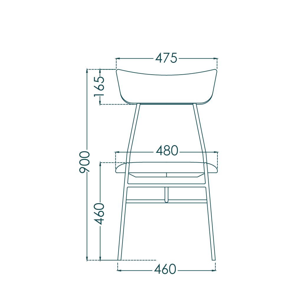 Golconde Dining Chair - drawing 1