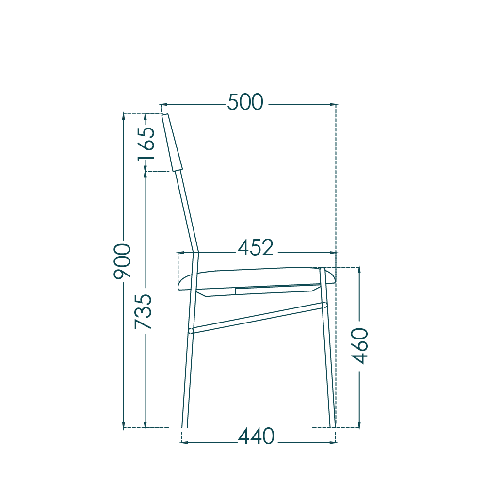Golconde Dining Chair - drawing 2