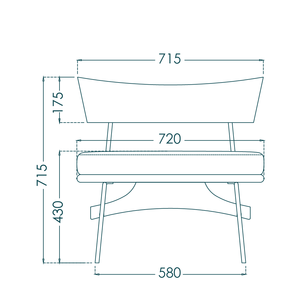 Golconde Sofa Chair - drawing 1