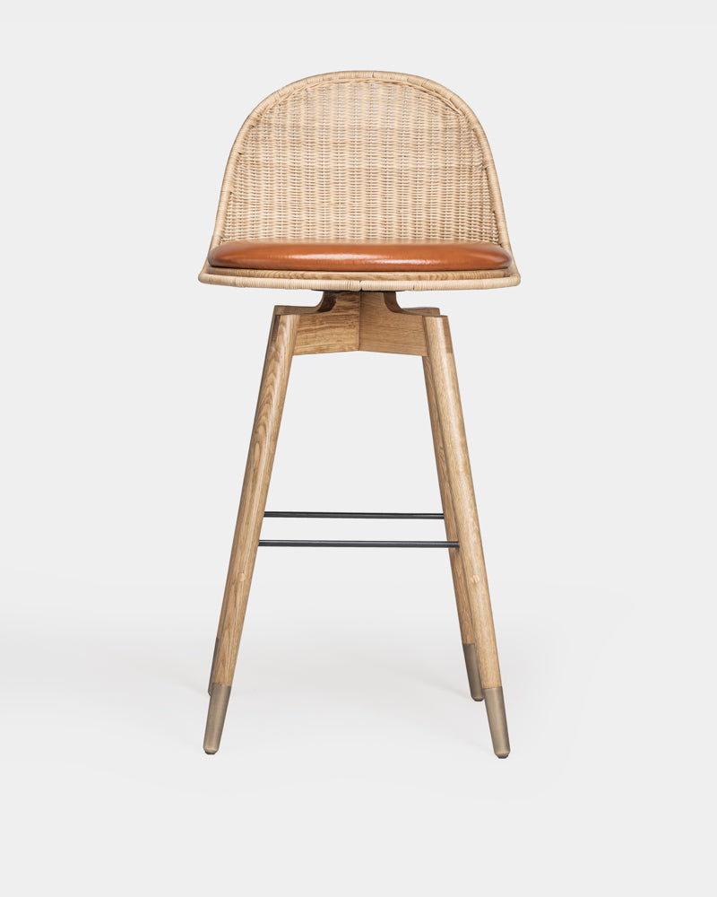 Rattan Swivel Bar Stool