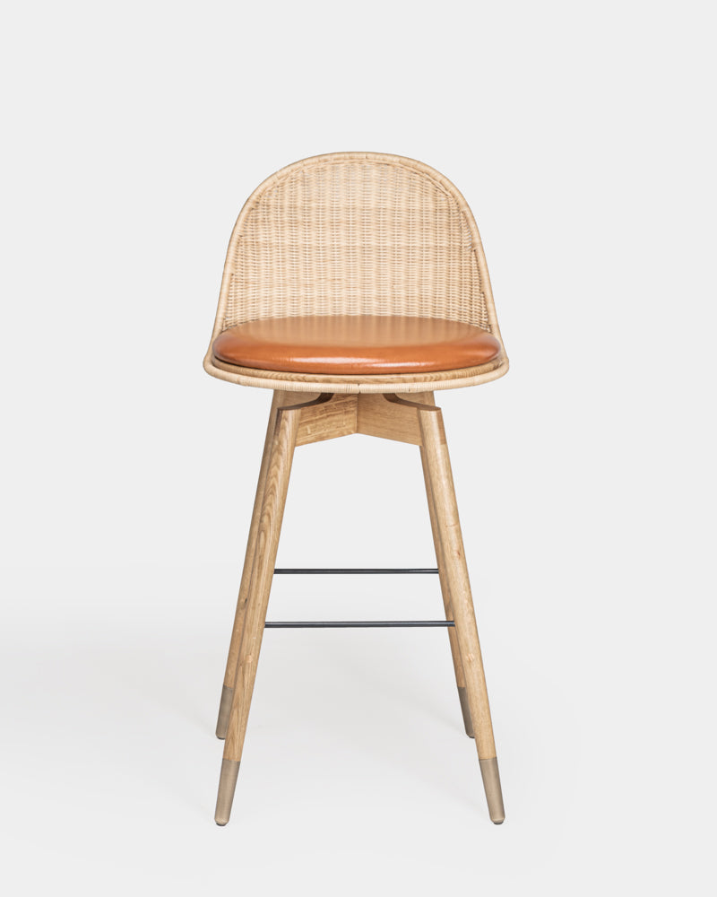 Rattan Swivel Bar Stool