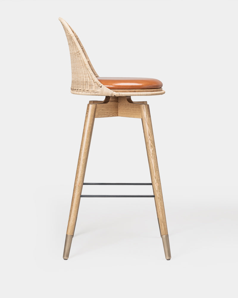 Rattan Swivel Bar Stool