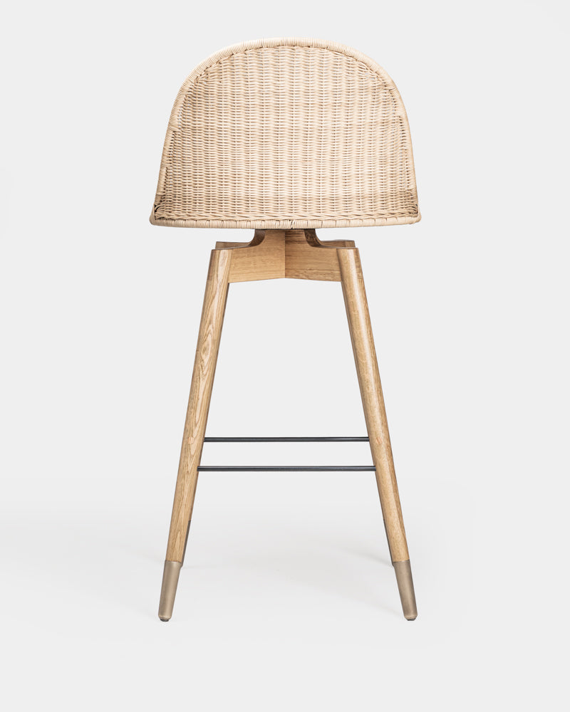 Rattan Swivel Bar Stool