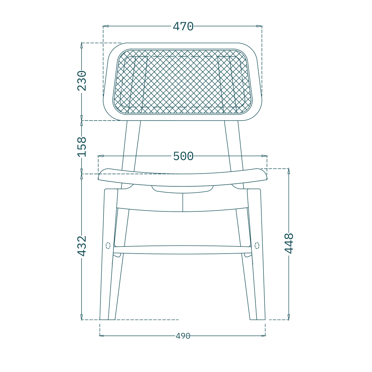 Sled Dining Chair - drawing 1