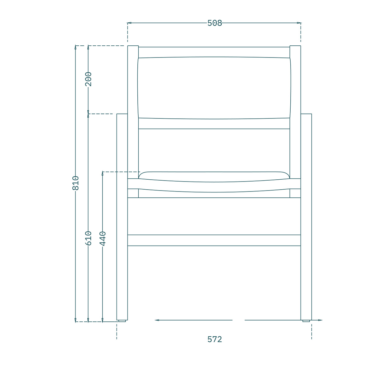 Square Arm Chair - drawing 1